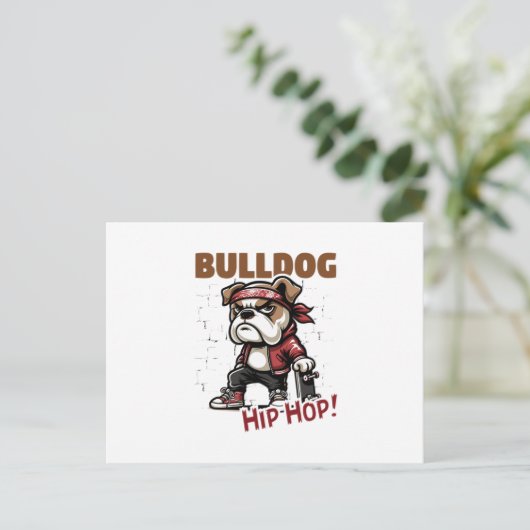 Bulldoghiphop Postkarte (Stehend Vorderseite)