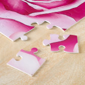 Bulldoghund Gesicht Aquarell zeichnend rosa Rose Puzzle (Seite)