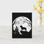 Bulldoghund im Mond Halloween Kostüm Männer Frauen Karte (Gelbe Blume)