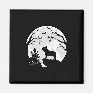 Bulldoghund im Mond Halloween Kostüm Männer Frauen Magnet