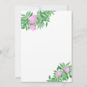 Bulldoghund mit Blume Einladung (Rückseite)