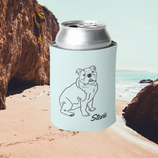 Bulldoghund zeichnend Can Cooler Dosenkühler