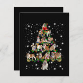 Bulldogie Weihnachtsbaum bedeckt durch Blitzlicht Dankeskarte (Vorne/Hinten)