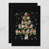 Bulldogie Weihnachtsbaum bedeckt durch Blitzlicht Dankeskarte (Vorne/Hinten)