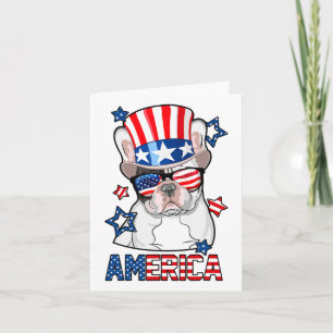 Bulldogin Amerika 4. Juli Männer Frauen Franziskan Karte
