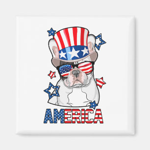 Bulldogin Amerika 4. Juli Männer Frauen Franziskan Magnet