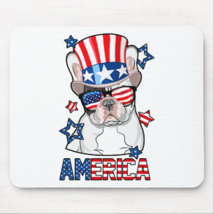 Bulldogin Amerika 4. Juli Männer Frauen Franziskan Mousepad
