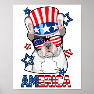 Bulldogin Amerika 4. Juli Männer Frauen Franziskan Poster