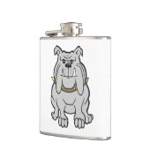 Bulldogin-Cartoon Flachmann (Links)
