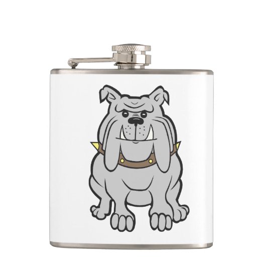 Bulldogin-Cartoon Flachmann (Vorderseite)