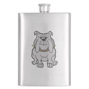 Bulldogin-Cartoon Flachmann