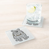 Bulldogin-Cartoon Glasuntersetzer (Schrägansicht)