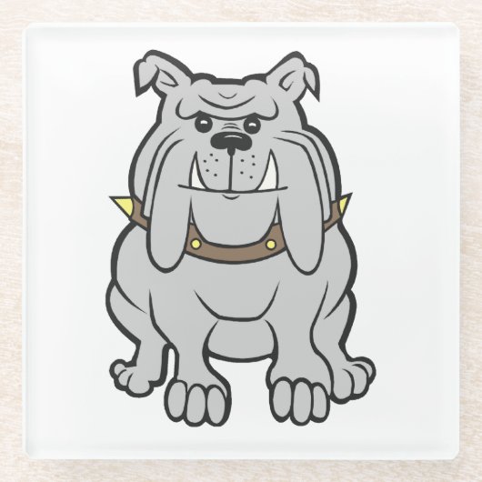 Bulldogin-Cartoon Glasuntersetzer (Vorderseite)