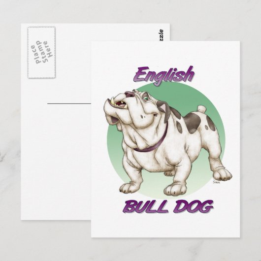 Bulldogin Postkarte (Vorne/Hinten)