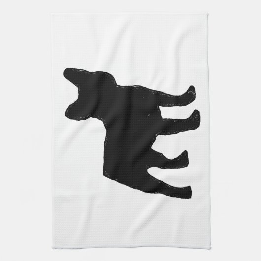 Bulldogin-Silhouette Handtuch (Vertikal)