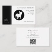 Bulldogin-Silhouette Moderne Schwarz-Weiß-Technik Visitenkarte (Vorne/Hinten)