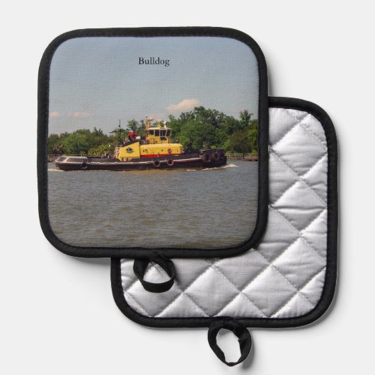 Bulldoginnhalter Topflappen (Vorderseite/Rückseite)