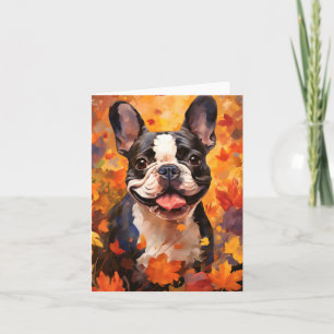 Bulldogischer HerbstErntedank Karte