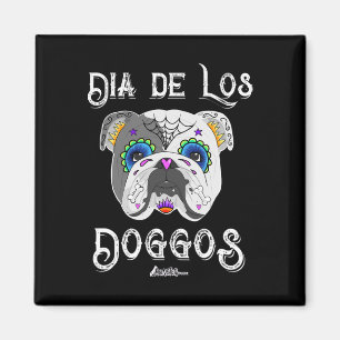 Bulldogischer Tag des toten ZuckerschädelHalloween Magnet