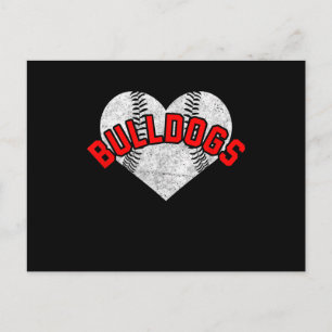Bulldogs Baseball Softball High School Team Mascot Feiertagspostkarte