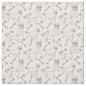 Bulldogs Black and White Line Art Stoff (Muster)