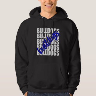 Bulldogs Blue School Sports Fan Team Spirit Hoodie