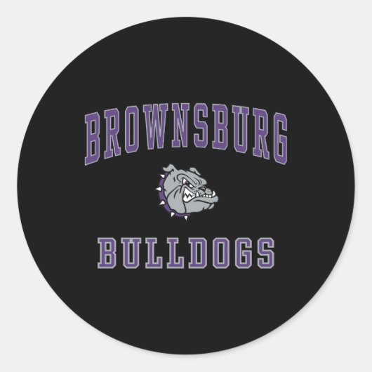 Bulldogs-Brownsburg High School C1 Runder Aufkleber (Vorderseite)