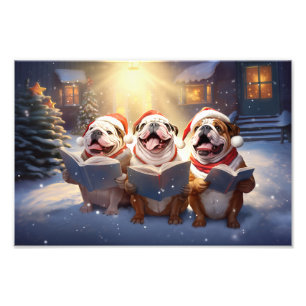 Bulldogs Christmas Caroling Festurlaub Fotodruck