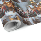 Bulldogs Christmas Snow Holiday Geschenkpapier (Rolleneckpunkt)