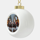 Bulldogs Christmas Snow Holiday Keramik Kugel-Ornament (Rechts)
