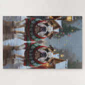 Bulldogs Christmas Snow Holiday Puzzle (Horizontal)