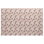 Bulldogs Floral Vintag rosa Stoff (Fat Quarter (45,7 x 55,9 cm))