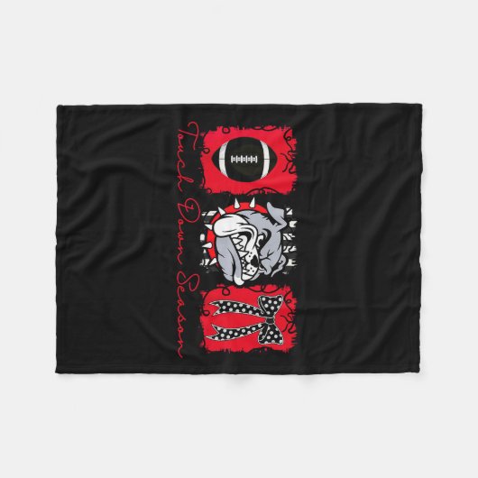 Bulldogs Football Game Day School Mascot Team Srit Fleecedecke (Vorderseite (Horizontal))