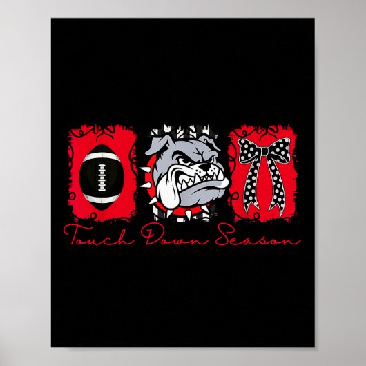 Bulldogs Football Game Day School Mascot Team Srit Poster (Vorne)
