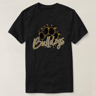 Bulldogs Gold Black Cheetah School Sport Fan Team T-Shirt
