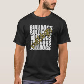 Bulldogs Gold School Sports Fan Team Spirit Pullov T-Shirt (Vorderseite)