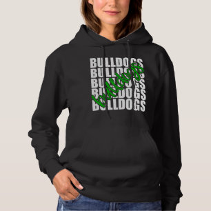 Bulldogs Green School Sports Fan Team Spirit Hoodie