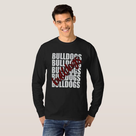 Bulldogs Maroon School Sports Fan Team Spirit T-Shirt (Vorne ganz)