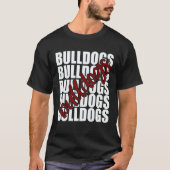 Bulldogs Maroon School Sports Fan Team Spirit T-Shirt (Vorderseite)
