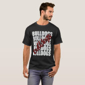 Bulldogs Maroon School Sports Fan Team Spirit T-Shirt (Vorne ganz)