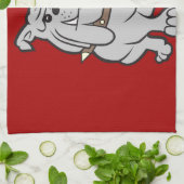 Bulldogs Mascot auf Red Dog Lover Geschenke Geschirrtuch (Gefaltet)