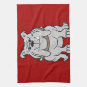 Bulldogs Mascot auf Red Dog Lover Geschenke Geschirrtuch (Vertikal)