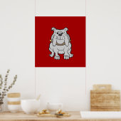 Bulldogs Mascot auf Red Dog Lover Geschenke Poster (Küche)