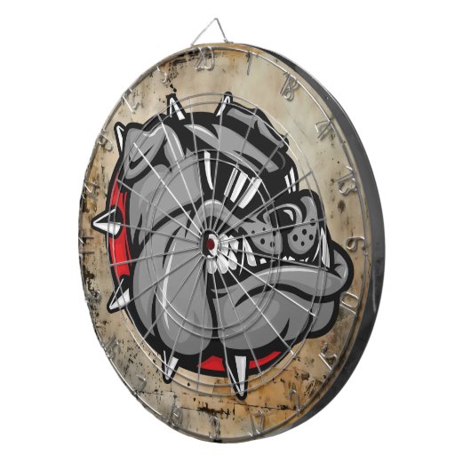 Bulldogs Mascot Dartboard Dartscheibe (Vorderseite rechts)
