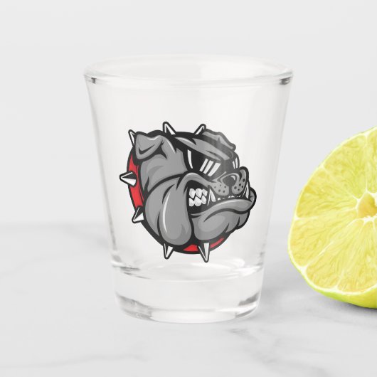 Bulldogs Mascot Shootglas Schnapsglas (Vorderseite)