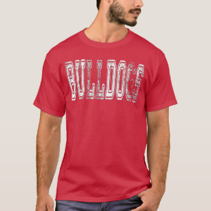 Bulldogs Maskottchen Bedrängtes Vintage-Schulsport T-Shirt