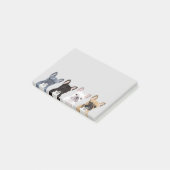 Bulldogs | Niedlicher Frenchie Pet Hund Post-it Klebezettel (angewinkelt)