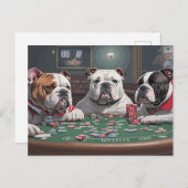 Bulldogs playing poker feiertagspostkarte (Vorne/Hinten)
