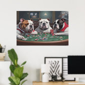 Bulldogs playing poker poster (Heimbüro)