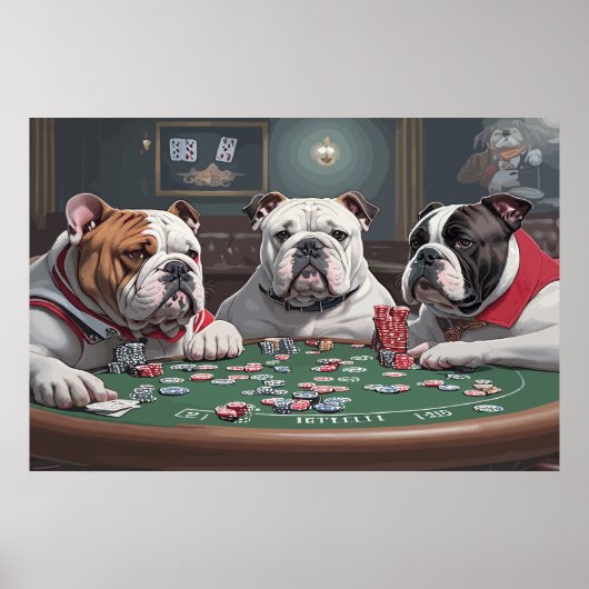 Bulldogs playing poker poster (Vorne)